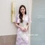 Sassy Midi Dress : Pink Candy โทนสีชมพู-ขาว-เทา