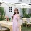 Pink Toile Bow Off-Shoulder Maxi Dress