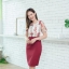 Loretta Lace Dress : สีแดงเลือดหมู