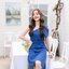 Claudia Asymmetric Dress : สีน้ำเงิน [Made by Pastel Time]