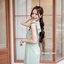 Maggie Double Bow Dress : สีเขียวมัทฉะ [Made by Pastel Time]