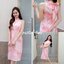 Milly Marble Bow Dress : Oldrose โทนสีโอรส