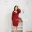 Kessie Chiffon Sleeve Dress – สีแดงเลือดหมู
