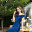 Amour Dress : สีกรม (โบว์ผูกได้หลายแบบ)