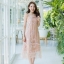 Scalet Midi Dress – สีเบจ