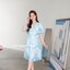 Sassy Marble Midi Dress : Vivid Blue โทนฟ้าสดใส
