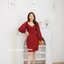 Kessie Chiffon Sleeve Dress – สีแดงเลือดหมู