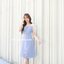 Eve - 3D Floret Midi Dress : สีฟ้าคราม [Made by Pastel Time]