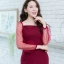 Lora Maxi Dress – สีแดงเลือดหมู