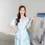 Sassy Marble Midi Dress : Vivid Blue โทนฟ้าสดใส