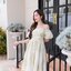 Pastel Puff Sleeve Dress เดรสเปิดไหล่แขนพอง : สีเขียว