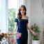 Milada Open Shoulder Dress – สีกรม
