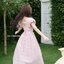 Princess Lace Midi Dress : สีชมพู