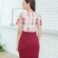 Loretta Lace Dress : สีแดงเลือดหมู