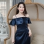 Nista Maxi Dress – Midnight Blue : สีกรม