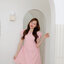 Peony Fang Puff Dress : สีชมพู