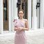 Stacey one-shoulder dress : สีชมพู [Made by Pastel Time]