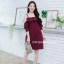 Avalon Off Sholder Dress – สีแดงเลือดหมู
