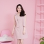 Carine Bow Shoulder Dress – สีชมพูนู้ด