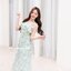 Love in a mist Maxi dress – ลายสีน้ำโทนสีเขียว [Made by Pastel Time]