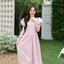 Princess Lace Midi Dress : สีชมพู