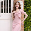 Esme Ruffle Dress : เดรสเว้าไหล่สีชมพู