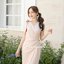 Dacia Bow Shoulder Dress – สีครีม