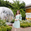 Evie Organza Puff Dress เดรสแขนพัฟ: สีเขียว [Made by Pastel Time]