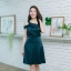 Riya Twist Dress : สีเขียวปีกแมลงทับ [Made by Pastel Time]