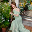 Fay Off-Shoulder Maxi Dress – Pastel Green สีเขียว