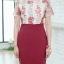 Loretta Lace Dress : สีแดงเลือดหมู