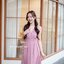Aubrey Midi Dress : สีชมพูกลีบบัว [Made by Pastel Time]
