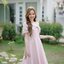 Charming Off-Shoulder Midi Dress : สีชมพู [Made by Pastel Time]