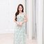 Love in a mist Maxi dress – ลายสีน้ำโทนสีเขียว [Made by Pastel Time]