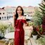 Kathy Off Shoulder Dress – สีแดงเลือดหมู