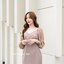 Kessie Chiffon Sleeve Dress – สีโอวัลติน**มีแต่XL**