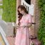 Sassy Midi Dress : Sunset Blushed Marble สีส้มพาสเทล