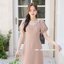 Amber 2in1 Dress : สีโอวัลติน [Made by Pastel Time]