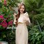 Kristen off-shoulder dress : สีครีม [Made by Pastel Time]
