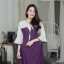 Minako Two Tone Dress – สีม่วงเปลือกมังคุด