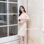 Rory open shoulder dress : สีครีม