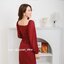 Kessie Chiffon Sleeve Dress – สีแดงเลือดหมู