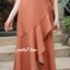 Nella Ruffle Shoulder Dress - สีน้ำตาลอมส้ม