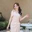 Dacia Bow Shoulder Dress – สีครีม