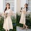 Dear Darling Midi Dress - สีครีม