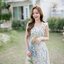 Girlish Floret Dress : ลายดอกโทนเขียว [Made by Pastel Time]