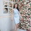 Cadence Twist Neck Dress – สีฟ้า