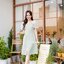 Eve - 3D Floret Midi Dress : สีเขียวมัทฉะ [Made by Pastel Time]