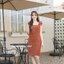 Maggie Double Bow Dress : สีส้มอิฐ [Made by Pastel Time]