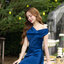 Amour Dress : สีกรม (โบว์ผูกได้หลายแบบ)